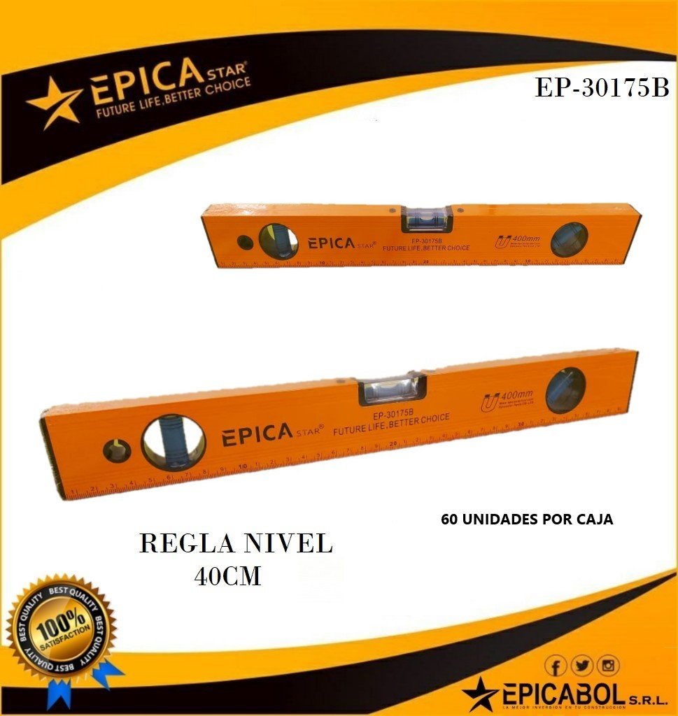 REGLA NIVEL 40cm - Epicabol SRL. - Santa Cruz